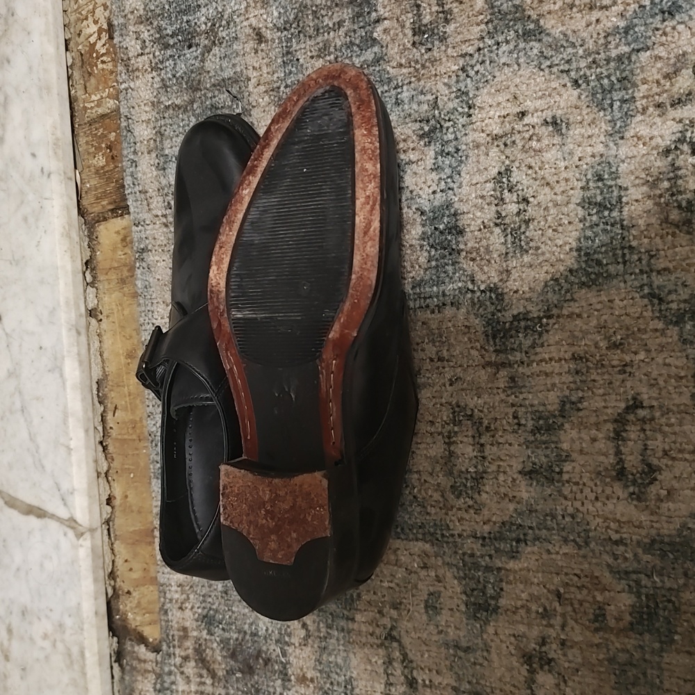 Cole Haan Black Leather Monk Strap Shoes - Picture 3 of 3